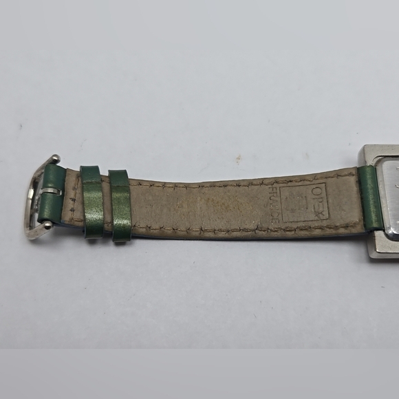 OPEX Kabotine Square Quartz Watch New Battery Green Leather Band Vintage - Picture 9 of 13